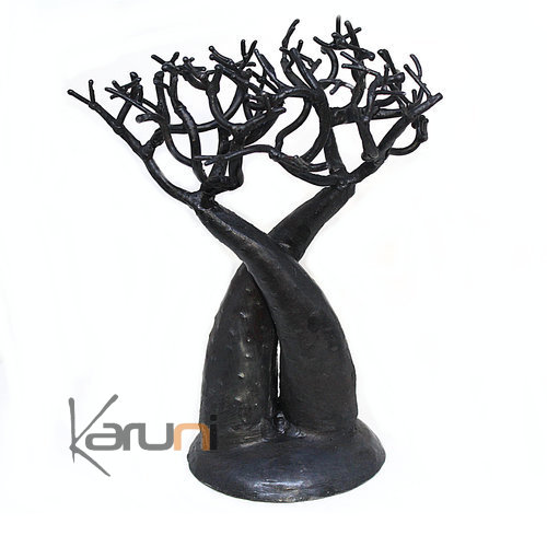 Tree Jewelry Holder Lover Cross Baobab Metal Recycled 25cm