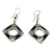 ebony sterling silver earring