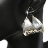 Fancy earrings, hamered silver