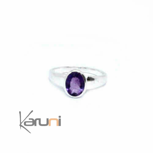 Purple Amethyst silver ring