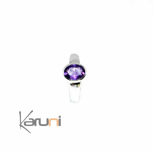 Purple Amethyst silver ring