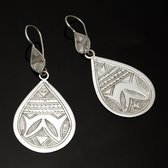 Ethnic Earrings Sterling Silver Jewelry Big Engraved Drop Tuareg Tribe Design 28