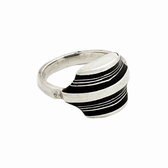 Ethnic Jewelry Ring Sterling Silver Ebony Stripped Tuareg Tribe Design 02