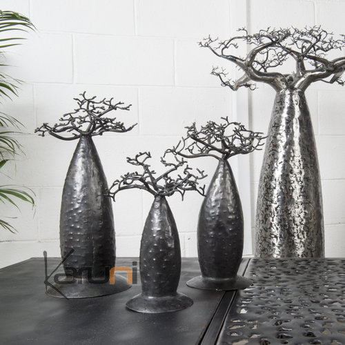 Jewelry Tree Baobab design jewelry holder 40 cm recycled metal Madagascar