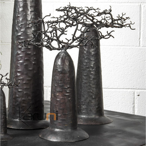 Jewelry Tree Baobab round design jewelry holder 35 cm recycled metal Madagascar