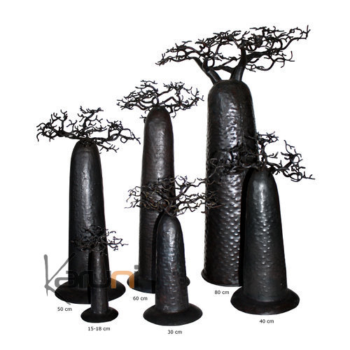 Jewelry Tree Baobab round design jewelry holder 40 cm recycled metal Madagascar b