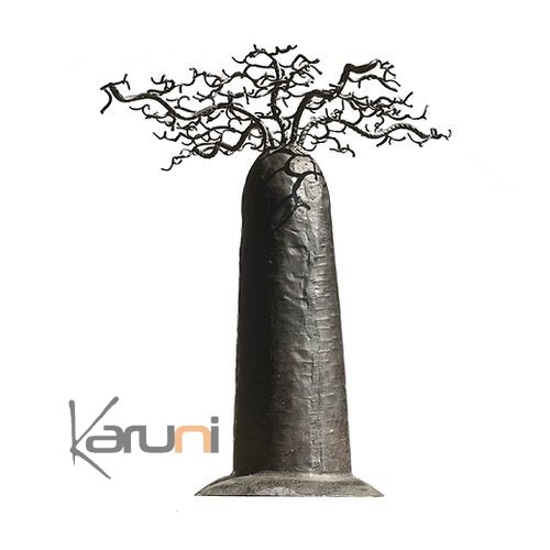 Jewelry Tree Baobab round design jewelry holder 40 cm recycled metal Madagascar