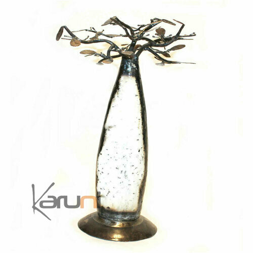 Jewellery Tree flat Baobab 30 cm recycled metal green