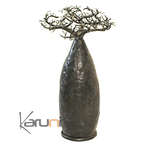 Jewelry Tree Baobab design jewelry holder 40 cm recycled metal Madagascar