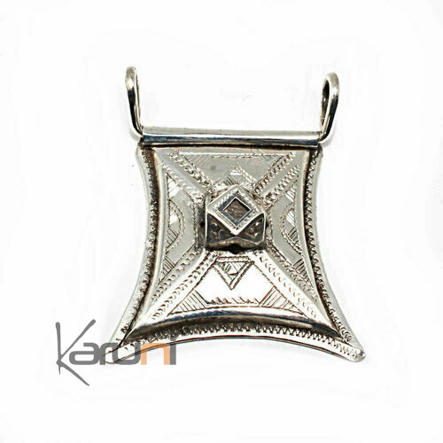 African Necklace Pendant Sterling Silver Ethnic Jewelry  925