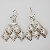 Bijoux Touareg Ethniques Boucles d'Oreilles en Argent Losanges Houmaissa Niger 02