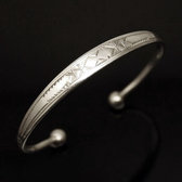 Tuareg Ethnic Jewelry Silver Bracelet wide man / woman / child 34 - KARUNI