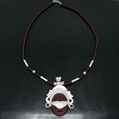 Agate, sterling silver godess pendant Karuni