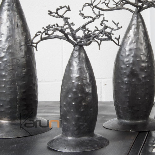 Jewelry Tree Baobab design jewelry holder 25-30 cm recycled metal Madagascar